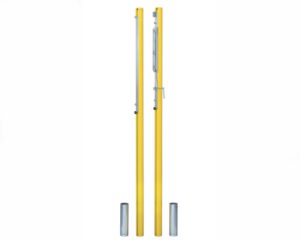 Lentopallopylväät, beach, 83 mm pyöreä, pari, alum., kelt